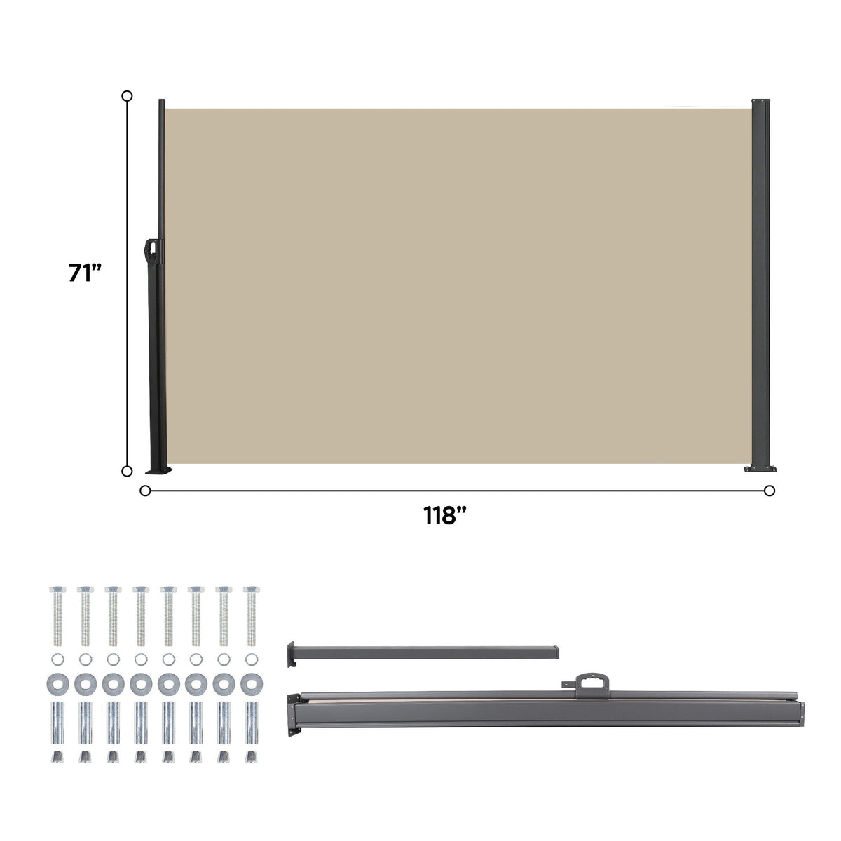 Retractable Side Awning, Waterproof And UV Resistant, Privacy Screen For Patio, photo 9 of 15