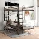 Ethan - Bunk Bed With Desk, Charging Station, Storage Shelves by HouseOfZazla