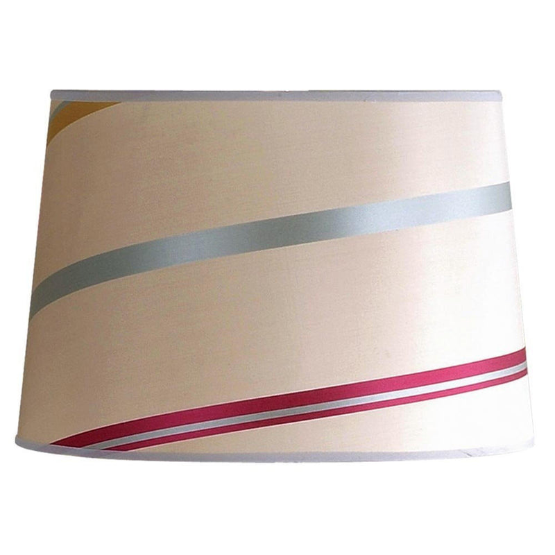 14"W x 10"H Juliette Striped Raw Silk Drum Shade