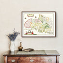 Vintage Map of Pays de Caux, France 1665