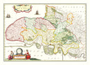 Vintage Map of Pays de Caux, France 1665