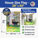 Let me in Corgi House Flag 28x40 Porch Sleeve Pole Decorative Outside Yard Banner Artwork Wall Hanging, Polyester