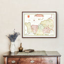 Vintage Map of Normandy, France 1665