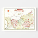 Vintage Map of Normandy, France 1665