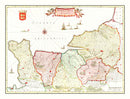 Vintage Map of Normandy, France 1665