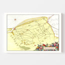 Vintage Map of Calais, France 1665