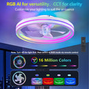 RGB Ceiling Fan with Lights, 19'' Smart LED Bladeless Chandelier Fan by HouseOfZazla