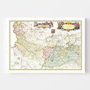 Vintage Map of Picardy, France 1665