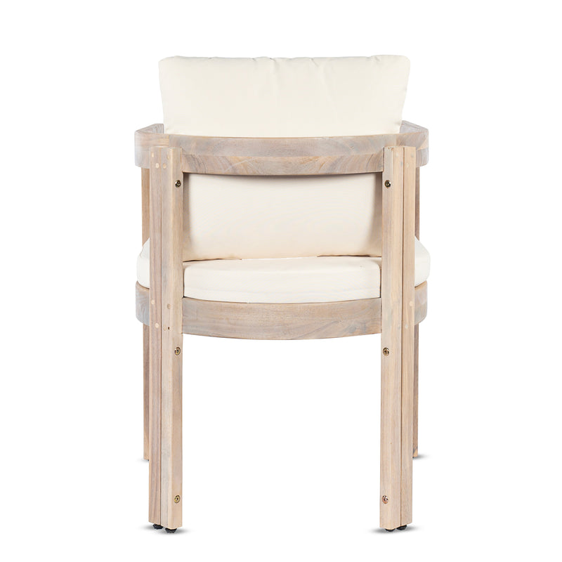 Acacia Wood Dining Chairs Set of 2, Armchairs with Cushions, photo 6 of 10