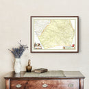 Vintage Map of Southern Champagne, France 1665