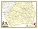 Vintage Map of Southern Champagne, France 1665