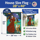 Fairy Moon Dance with Corgi House Flag 28x40 Porch Sleeve Pole Decorative Outside Yard Banner Artwork Wall Hanging, Polyester