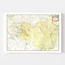 Vintage Map of Champagne Region of France, 1665