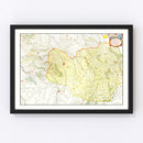 Vintage Map of Champagne Region of France, 1665