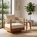 Acacia Wood Outdoor Swivel Chair