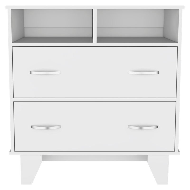 Aaron 2-Drawer 2-Shelf Dresser White