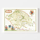 Vintage Map of Valois, France 1665