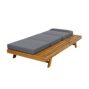 LOUNGE CHAISE SET WITH HEADREST,SPACE AVAILABLE ON ONE SIDE, ACACIA WOOD WITH WATER-RESISTANT LOUNGE CUSHIONS (DARK GREY & 3-FOLD & 4 inch) - MATCHING CREAM/BEIGE VERSION AVAILABLE