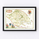 Vintage Map of Valois, France 1665