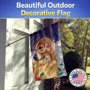 Golden Retriver Holly House Flag 28x40 Porch Sleeve Pole Decorative Outside Yard Banner Artwork Wall Hanging, Polyester