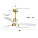 Indoor Ceiling Fan With Dimmable LED Light, 6 Speed Remote ControlLED DC Motor, Reversible Blades by Unique Piece Furniture