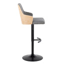 Stella - Contemporary Adjustable Barstool Stool With Swivel And Rounded T Footrest (Set of 2) by HouseOfZazla