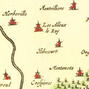 Vintage Map of Paris Region of France 1665