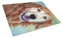 Golden Retriver Good Boy Cutting Board Tempered Glass Kitchen Cutting Surface, Heat Resistant Chopping, Non-Slip Feet, Food Prep & Serving