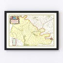Vintage Map of Paris Region of France 1665
