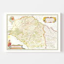 Vintage Map of Gastins & Hurepoix France 1665