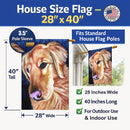 Golden Retriver Huh House Flag 28x40 Porch Sleeve Pole Decorative Outside Yard Banner Artwork Wall Hanging, Polyester