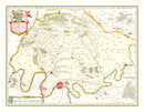 Vintage Map of Paris, France 1665