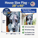 Great Dane Waiting Patiently House Flag 28x40 Porch Sleeve Pole Decorative Outside Yard Banner Artwork Wall Hanging, Polyester