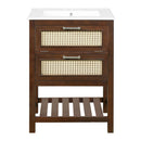 Modern Bathroom Vanity With Integrated Sink, Cabinet With 1 Deep Drawer And 1 Tip-Out Drawer