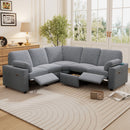 Power Recliner Sectional Sofa Home Theater Reclining Sofa With Two USB Ports, Two Storage Drawers For Living Room by HouseOfZazla