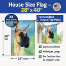 Great Dane Apollo the Great House Flag 28x40 Porch Sleeve Pole Decorative Outside Yard Banner Artwork Wall Hanging, Polyester