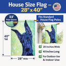 Great Dane Midnight Puppy House Flag 28x40 Porch Sleeve Pole Decorative Outside Yard Banner Artwork Wall Hanging, Polyester