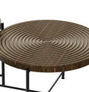 Coffee And End Table Set Waterproof Cover, Distressed Cylindrical Design, Legs Classic Rustic Charm (Set of 2) by HouseOfZazla