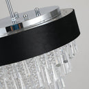 18-inch Modern Crystal Chandelier with Black Velvet Shade