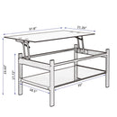 Glass Lift Top Coffee Table, Modern Simple 2-Layer Tempered Glass Coffee Table For Living Room - Black by HouseOfZazla