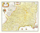 Vintage Map of Languedoc, France 1665