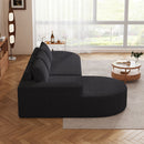 Modern Curved Sofa, L-Shaped Modular Sectional Set With 3 Pillows by HouseOfZazla
