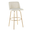 Toriano - Contemporary Fixed Height Barstool With Swivel And Round Footrest (Set of 2) by HouseOfZazla