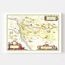 Vintage Map of Aiguillon, France 1665