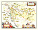 Vintage Map of Aiguillon, France 1665