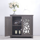 Elegant Sideboard With 2 Acrylic Mirrored Doors, Adjustable Shelf Storage by HouseOfZazla