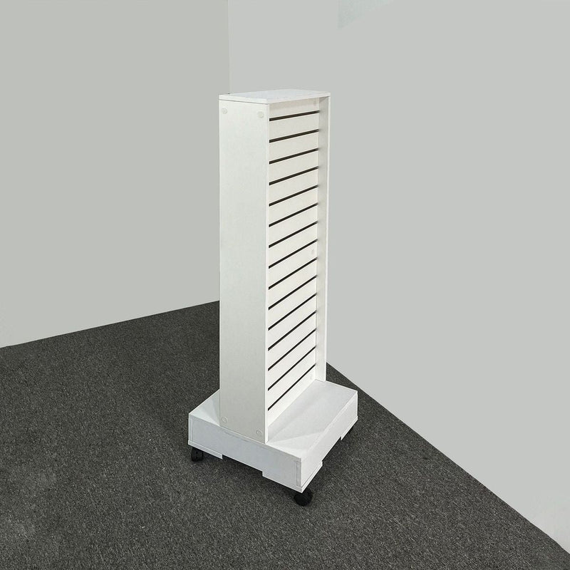 Double-sided slatwall display cabinet