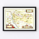 Vintage Map of Aiguillon, France 1665