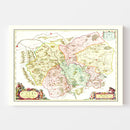 Vintage Map of Mont-de-Marsan, France 1665