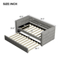 Upholstered Twin Size Daybed With Trundle, Padded Back And Sides - Gray by HouseOfZazla